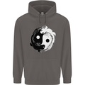 Yin Yang Axolotl Mens 80% Cotton Hoodie Charcoal