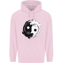 Yin Yang Axolotl Mens 80% Cotton Hoodie Light Pink