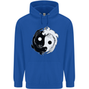 Yin Yang Axolotl Mens 80% Cotton Hoodie Royal Blue