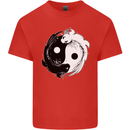Yin Yang Axolotl Mens Cotton T-Shirt Tee Top Red