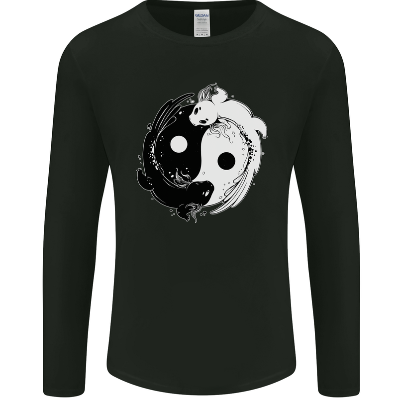 Yin Yang Axolotl Mens Long Sleeve T-Shirt Black