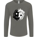 Yin Yang Axolotl Mens Long Sleeve T-Shirt Charcoal