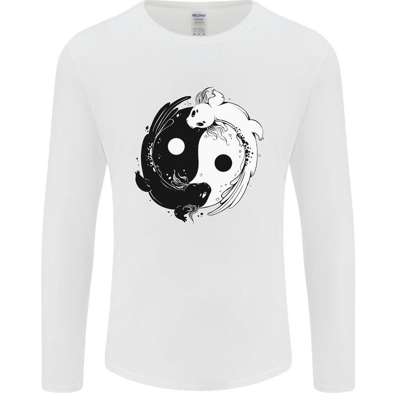 Yin Yang Axolotl Mens Long Sleeve T-Shirt White