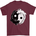 Yin Yang Axolotl Mens T-Shirt 100% Cotton Maroon