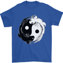 Yin Yang Axolotl Mens T-Shirt 100% Cotton Royal Blue