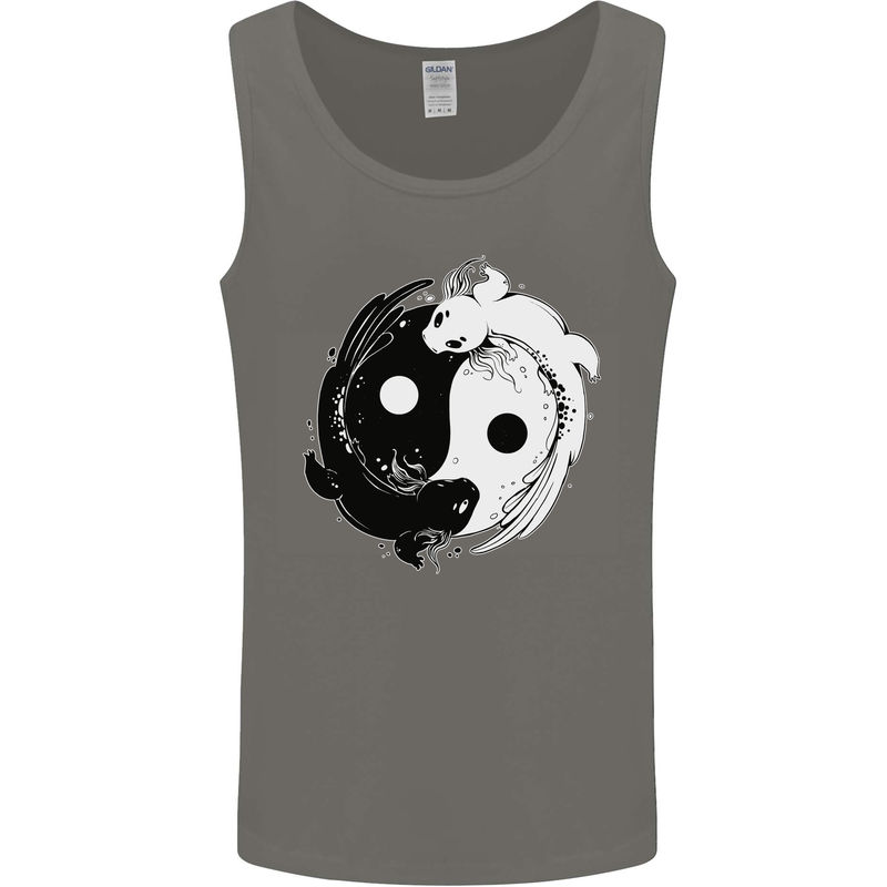 Yin Yang Axolotl Mens Vest Tank Top Charcoal