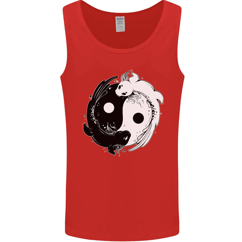 Yin Yang Axolotl Mens Vest Tank Top Red