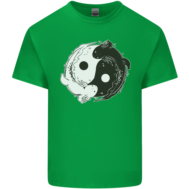 Yin Yang Axolottl Kids T-Shirt Childrens Irish Green