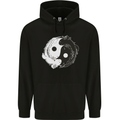 Yin Yang Axolottl Mens 80% Cotton Hoodie Black