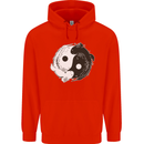 Yin Yang Axolottl Mens 80% Cotton Hoodie Bright Red