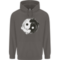 Yin Yang Axolottl Mens 80% Cotton Hoodie Charcoal