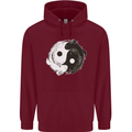 Yin Yang Axolottl Mens 80% Cotton Hoodie Maroon