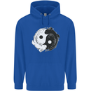 Yin Yang Axolottl Mens 80% Cotton Hoodie Royal Blue