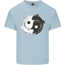 Yin Yang Axolottl Mens Cotton T-Shirt Tee Top Light Blue