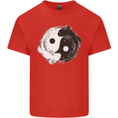 Yin Yang Axolottl Mens Cotton T-Shirt Tee Top Red