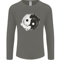 Yin Yang Axolottl Mens Long Sleeve T-Shirt Charcoal