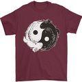 Yin Yang Axolottl Mens T-Shirt 100% Cotton Maroon