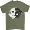 Yin Yang Axolottl Mens T-Shirt 100% Cotton Military Green