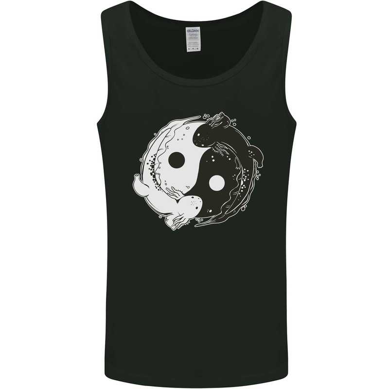 Yin Yang Axolottl Mens Vest Tank Top Black