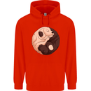 Yin Yang Dogs Mens 80% Cotton Hoodie Bright Red
