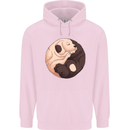 Yin Yang Dogs Mens 80% Cotton Hoodie Light Pink