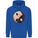 Yin Yang Dogs Mens 80% Cotton Hoodie Royal Blue