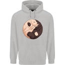 Yin Yang Dogs Mens 80% Cotton Hoodie Sports Grey