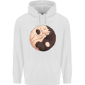 Yin Yang Dogs Mens 80% Cotton Hoodie White