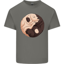 Yin Yang Dogs Mens Cotton T-Shirt Tee Top Charcoal