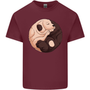 Yin Yang Dogs Mens Cotton T-Shirt Tee Top Maroon