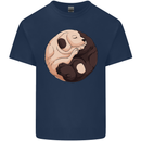 Yin Yang Dogs Mens Cotton T-Shirt Tee Top Navy Blue