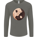 Yin Yang Dogs Mens Long Sleeve T-Shirt Charcoal