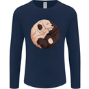 Yin Yang Dogs Mens Long Sleeve T-Shirt Navy Blue