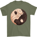 Yin Yang Dogs Mens T-Shirt 100% Cotton Military Green