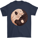 Yin Yang Dogs Mens T-Shirt 100% Cotton Navy Blue