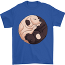 Yin Yang Dogs Mens T-Shirt 100% Cotton Royal Blue