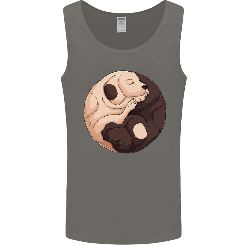 Yin Yang Dogs Mens Vest Tank Top Charcoal