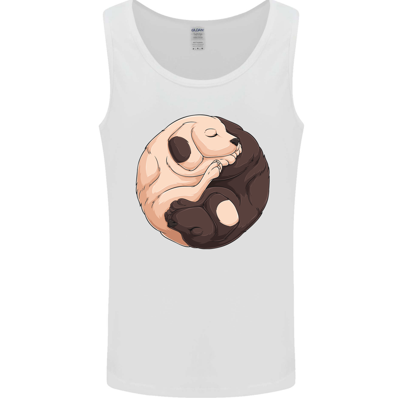 Yin Yang Dogs Mens Vest Tank Top White