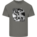 Yin Yang Dragons Mens Cotton T-Shirt Tee Top Charcoal