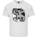 Yin Yang Dragons Mens Cotton T-Shirt Tee Top White