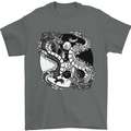 Yin Yang Dragons Mens T-Shirt 100% Cotton Charcoal