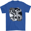 Yin Yang Dragons Mens T-Shirt 100% Cotton Royal Blue