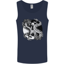 Yin Yang Dragons Mens Vest Tank Top Navy Blue