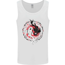 Yin Yang Koi Carp Mens Vest Tank Top White
