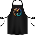 Yin Yang Planets Space Universe Astronomy Cotton Apron 100% Organic Black