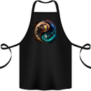 Yin Yang Planets Space Universe Astronomy Cotton Apron 100% Organic Black