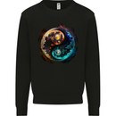 Yin Yang Planets Space Universe Astronomy Kids Sweatshirt Jumper Black