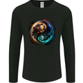 Yin Yang Planets Space Universe Astronomy Mens Long Sleeve T-Shirt Black