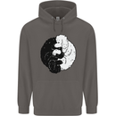 Yin Yang Poodle Dog Mens 80% Cotton Hoodie Charcoal