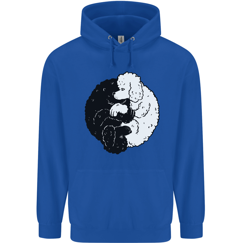 Yin Yang Poodle Dog Mens 80% Cotton Hoodie Royal Blue